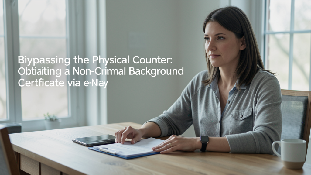 Editorial image illustrating Bypassing the Physical Counter: Obtaining a Non-Criminal Background Certificate via e-Notary