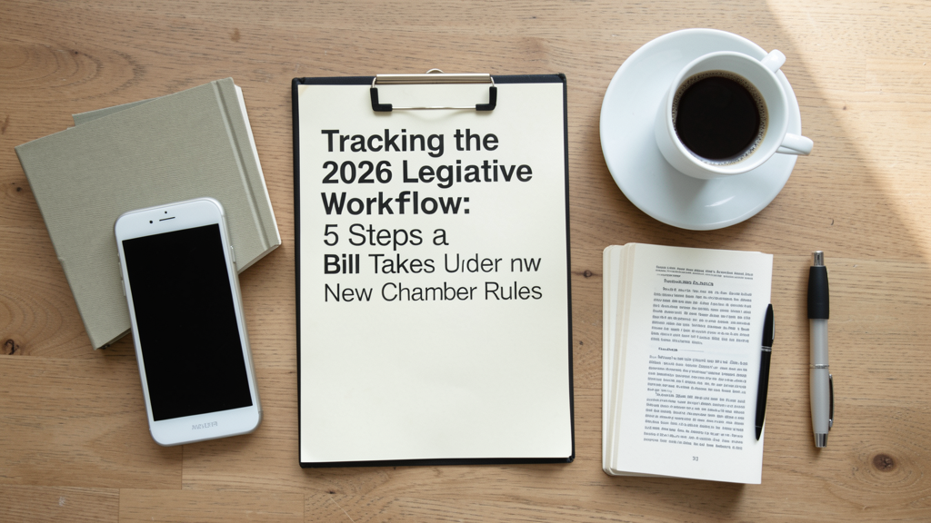 Editorial image illustrating Tracking the 2026 Legislative Workflow: 5 Steps a Bill Takes Under New Chamber Rules