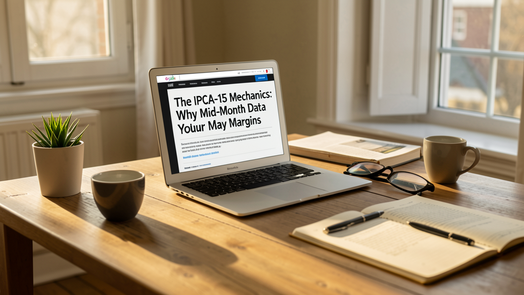 Editorial image illustrating The IPCA-15 Mechanics: Why Mid-Month Data Determines Your May Margins